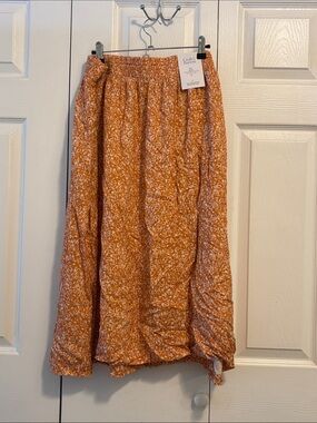 Orange Floral Skirt